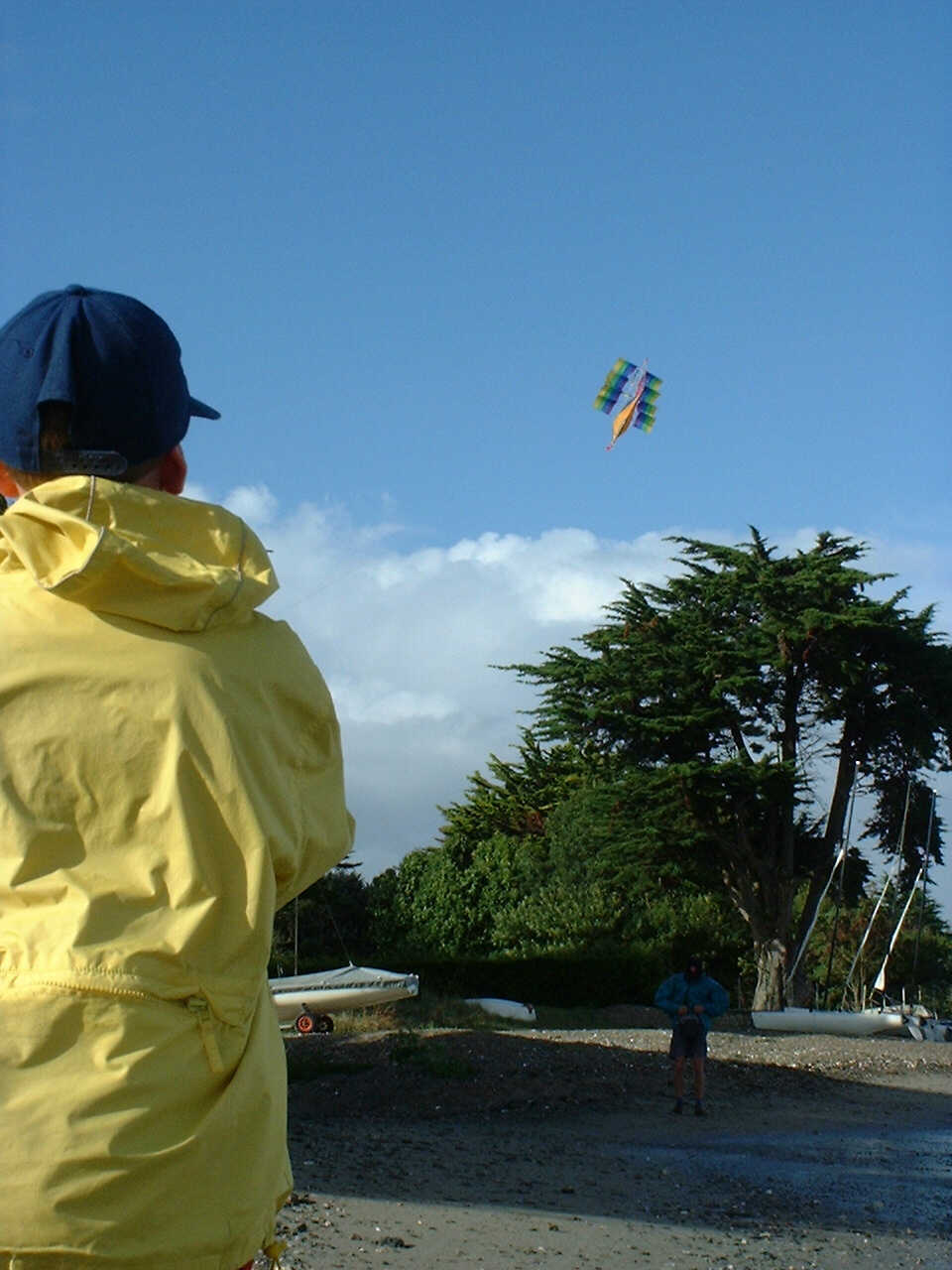 Didier's son Gauvin with a ship-kite